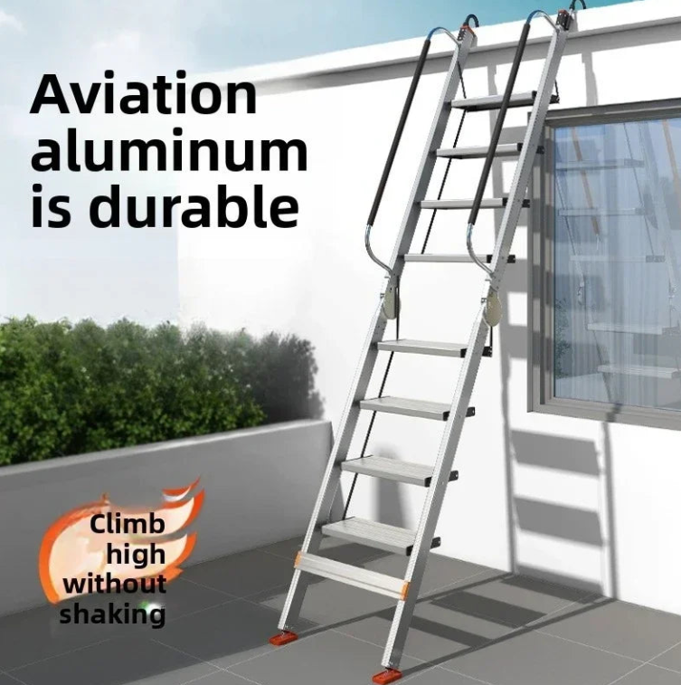 Aluminum alloy ladder Household folding ladder Attic ladder Straight ladder Escalator