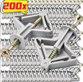 Self-Drilling Plasterboard Plugs & Fixing Screws – 20 or 200-Pack