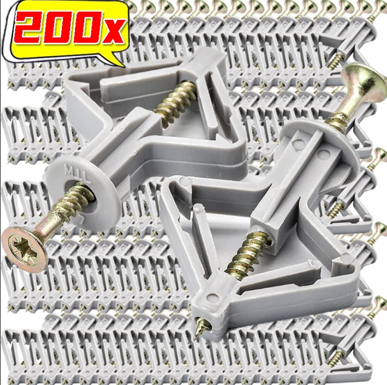 200/20x Plasterboard Dowels with Fixings Screws Self-Drilling