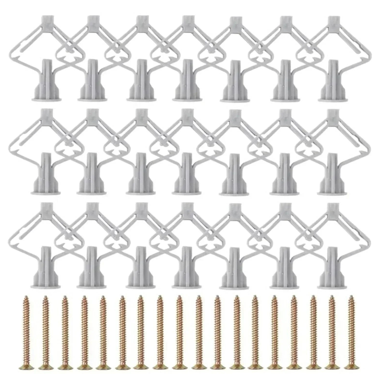 Self-Drilling Plasterboard Plugs & Fixing Screws – 20 or 200-Pack