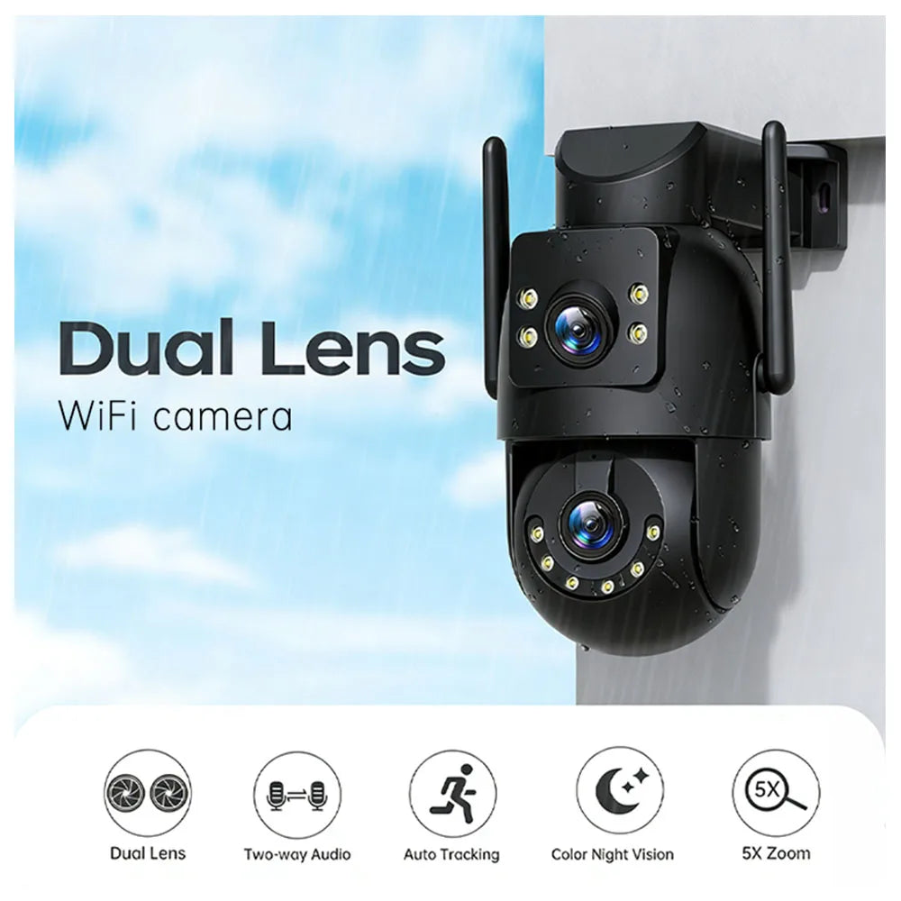 JOOAN 4K 8MP Wifi PTZ Camera Outdoor 5X Zoom Dual Screen Auto