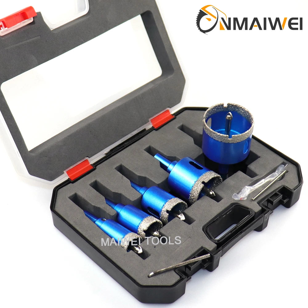 8-Piece Diamond Coated Tile Hole Saw Set — 6mm to 45mm for Glass, M...