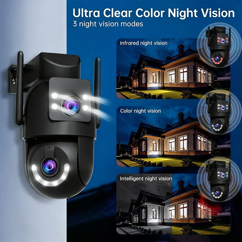 JOOAN 4K 8MP Wifi PTZ Camera Outdoor 5X Zoom Dual Screen Auto