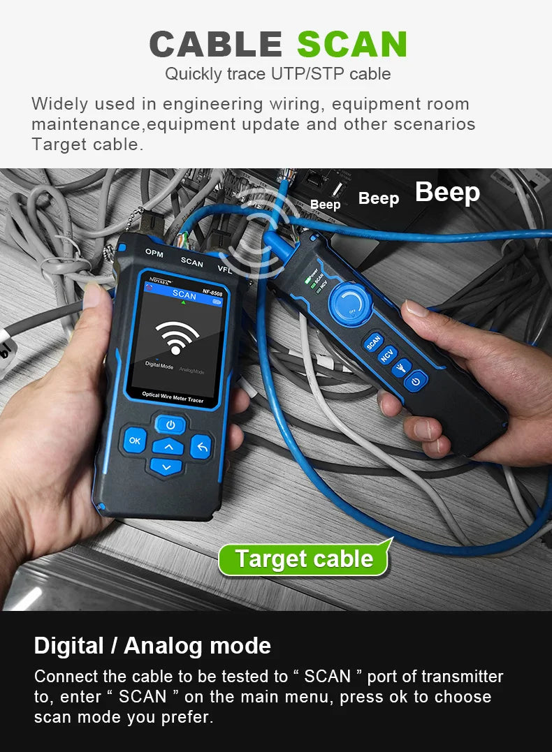 NOYAFA NF-8508 Network Cable Tester – PoE Checker, Wire Tracker