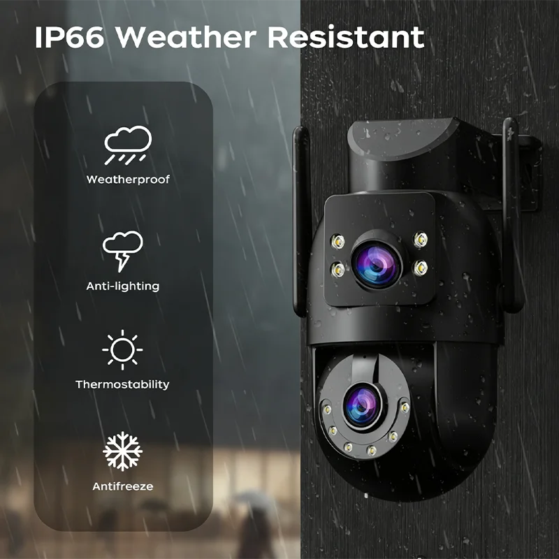 JOOAN 4K 8MP Wifi PTZ Camera Outdoor 5X Zoom Dual Screen Auto