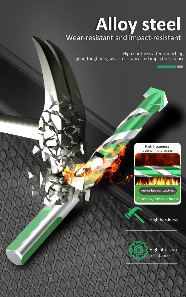 Drill Bit Super Hard Alloy Twist Overlord Drill Through Hole Glass