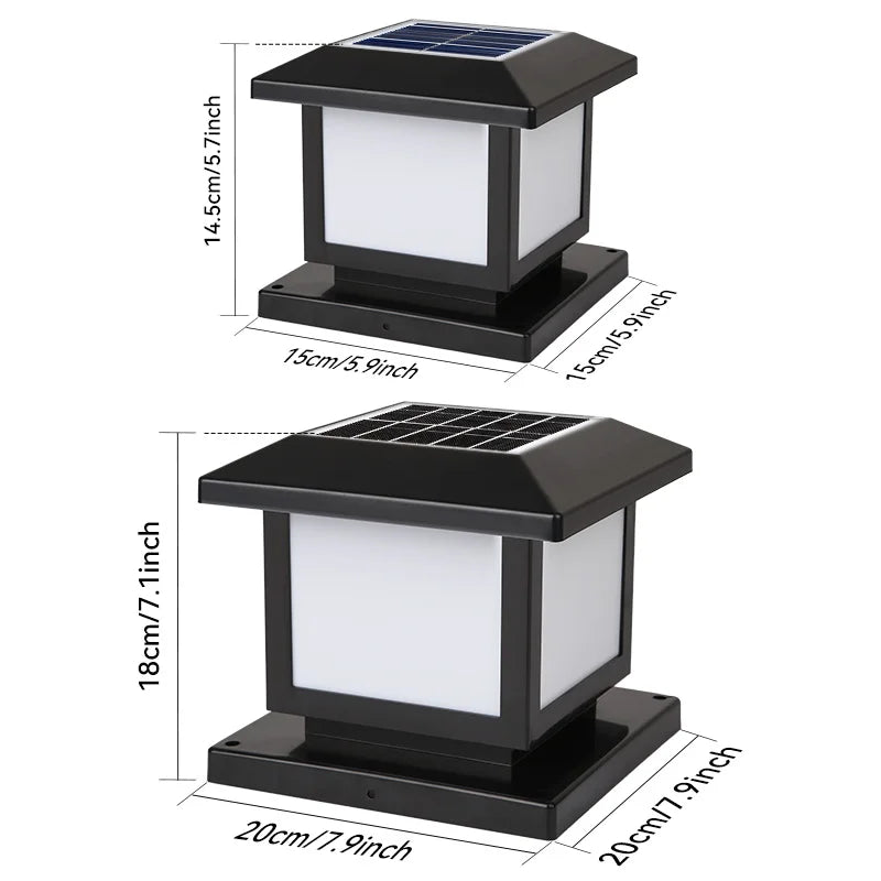 Timed LED Solar Outdoor Light Pillar Solar Lights Waterproof Thick