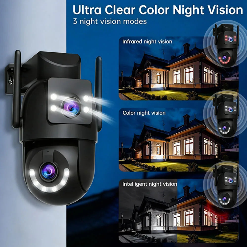 JOOAN 4K 8MP Wifi PTZ Camera Outdoor 5X Zoom Dual Screen Auto