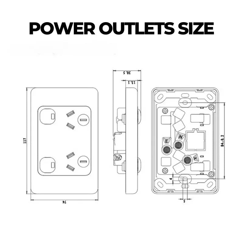 Australian Newzealand Standard Wall Socket Outlet SAA General Purpose