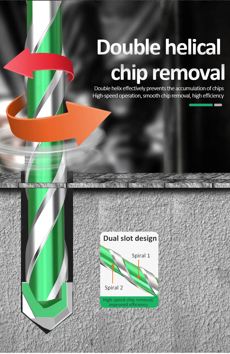 Drill Bit Super Hard Alloy Twist Overlord Drill Through Hole Glass
