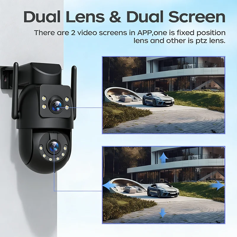 JOOAN 4K 8MP Wifi PTZ Camera Outdoor 5X Zoom Dual Screen Auto