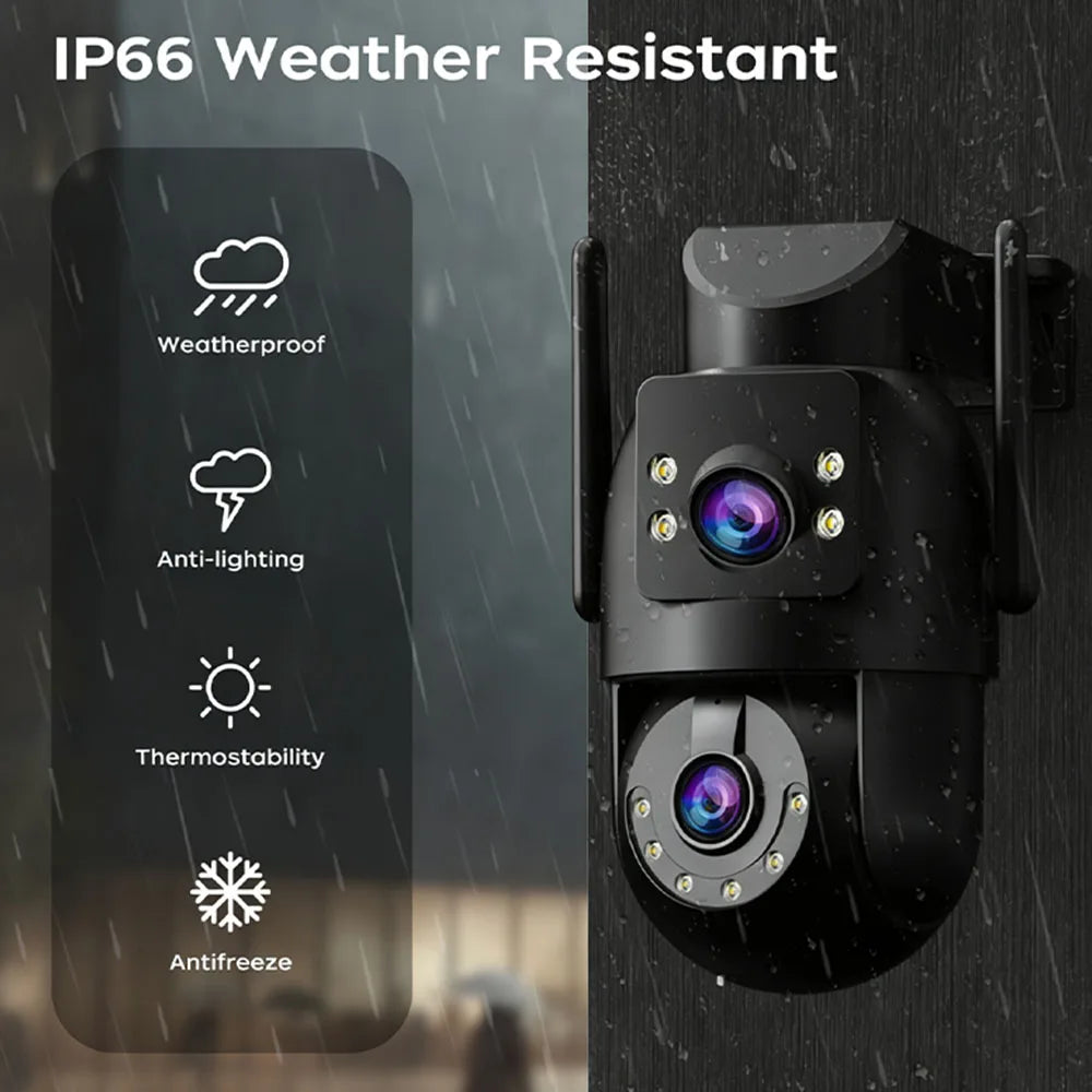 JOOAN 4K 8MP Wifi PTZ Camera Outdoor 5X Zoom Dual Screen Auto