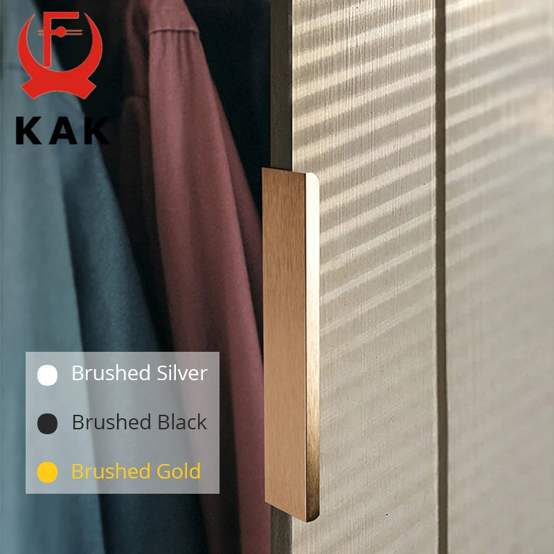 KAK Black Silver Hidden Cabinet Handles Zinc Alloy Kitchen Cupboard...