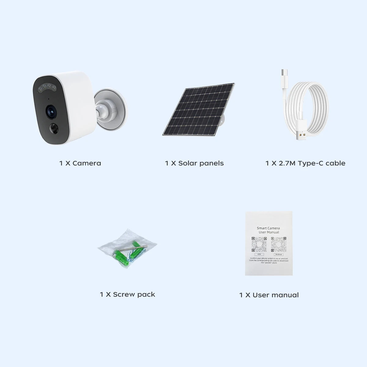 JOOAN 2K Solar Security Camera Outdoor 2.4G WiFi Human Detection IP