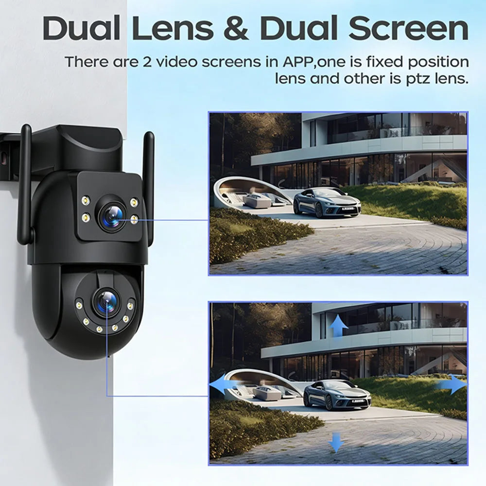 JOOAN 4K 8MP Wifi PTZ Camera Outdoor 5X Zoom Dual Screen Auto