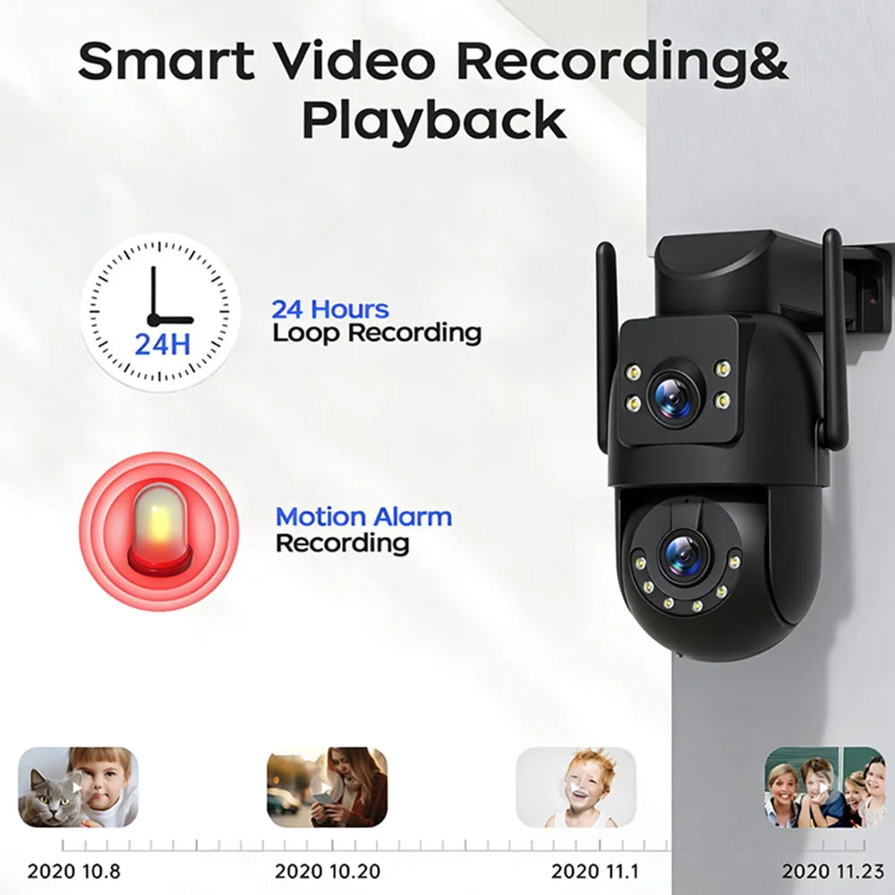 JOOAN 4K 8MP Wifi PTZ Camera Outdoor 5X Zoom Dual Screen Auto