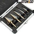 HSS Cobalt Step Drill Bit Set — 5-Piece 50-Size Spiral  - View 1