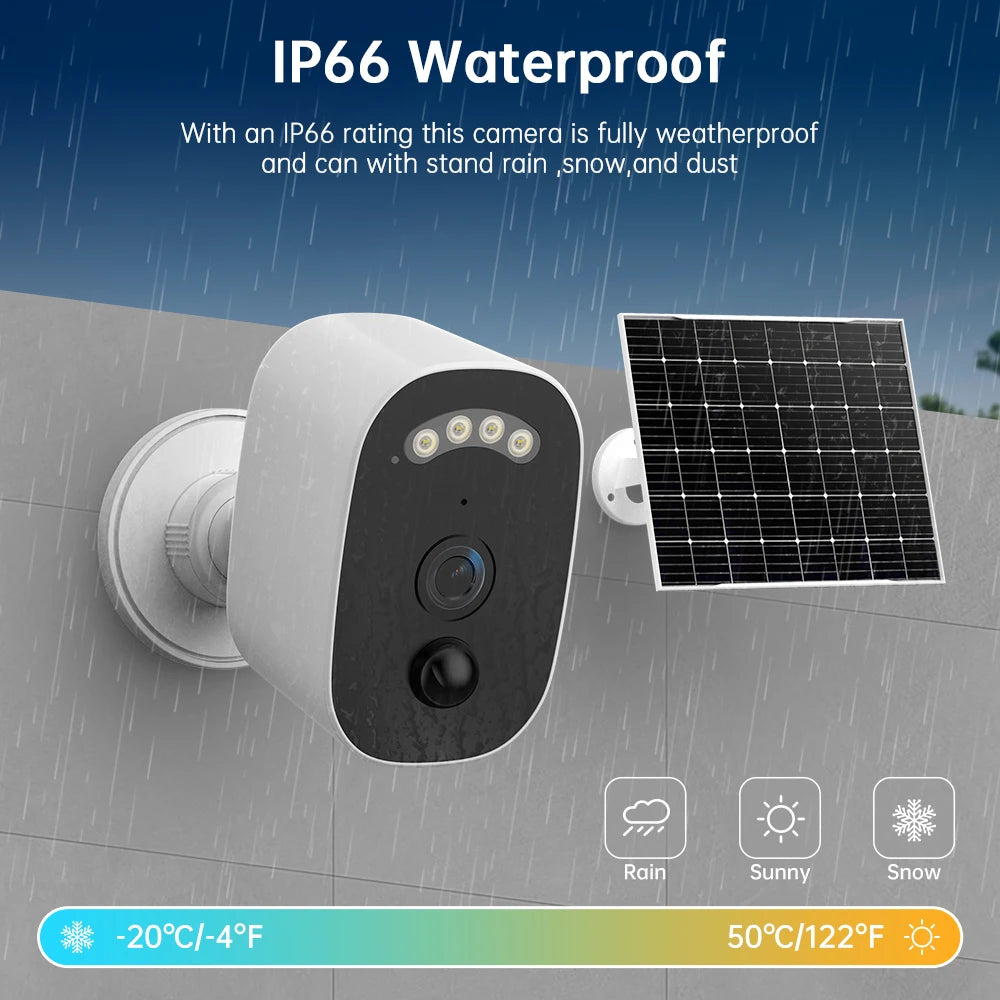 JOOAN 2K Solar Security Camera Outdoor 2.4G WiFi Human Detection IP