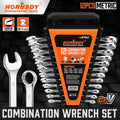 HORUSDY 12Pcs Metric Spanner Set Ring Open Ended Spanners CRV