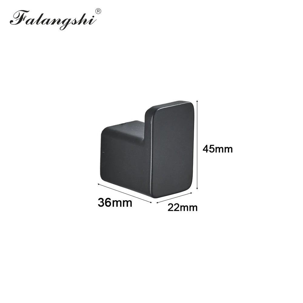 Black Robe Hooks Aluminum Bathroom Towel Hook Door Clothes Coat