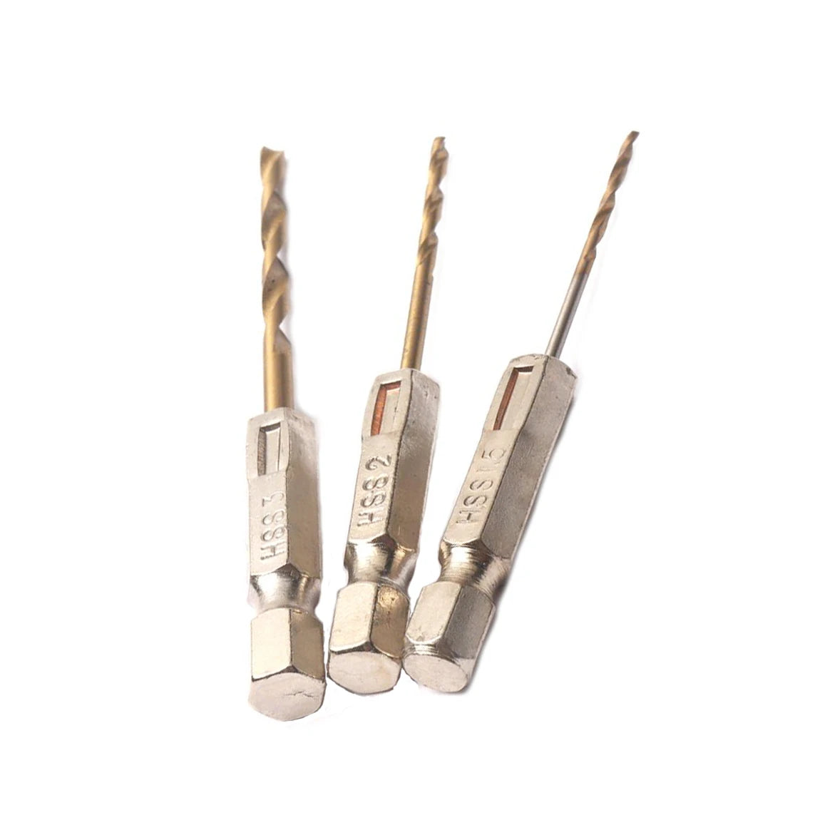 1.5mm 2mm Titanium HSS Coated Drill Bit 1/4 Hex Shank Twist Drill Bit