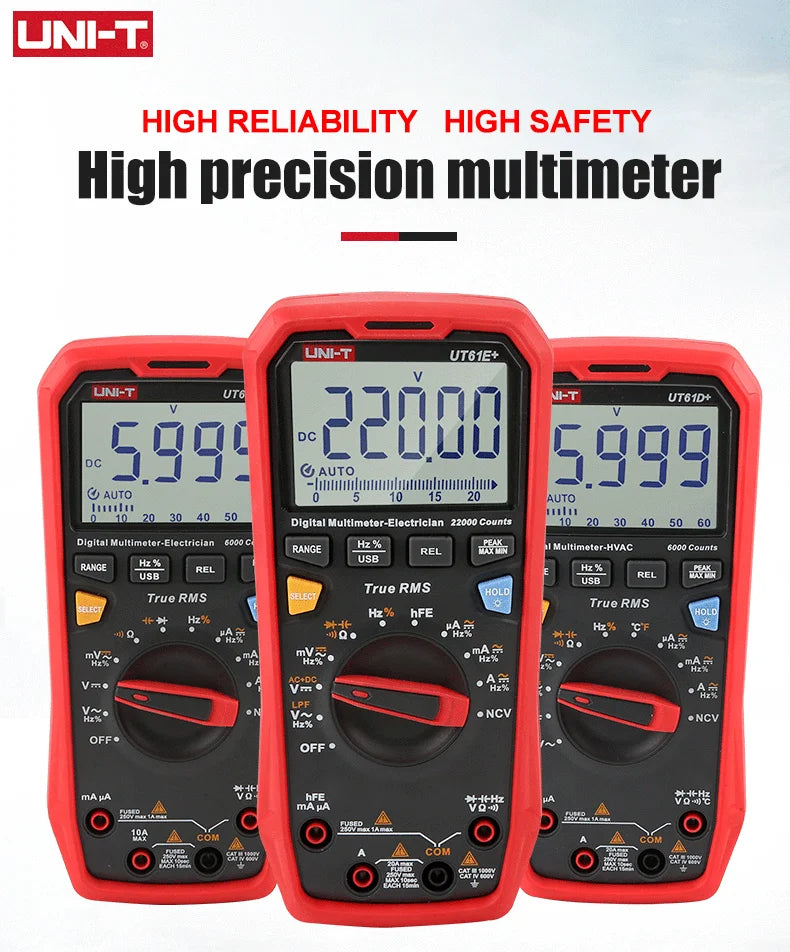 UNI T UT61B+ UT61E+ UT61D+ Smart Professional Digital Multimeter