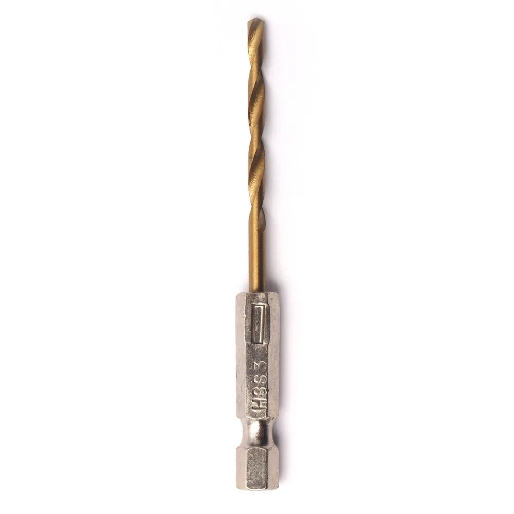 1.5mm 2mm Titanium HSS Coated Drill Bit 1/4 Hex Shank Twist Drill Bit