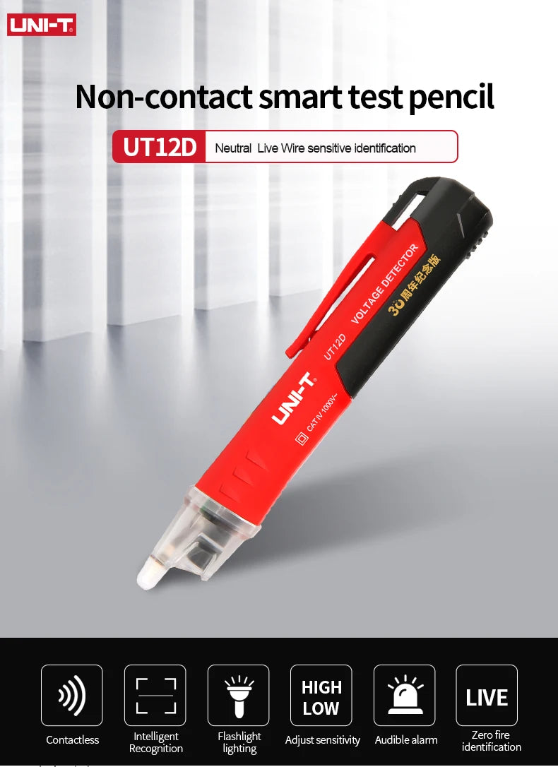 UNI-T UT12D UT12E UT12M Non Contact Voltage Detector Pen High and Low