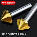 HSS 3-Flute Countersink Chamfer Milling Tool — 90° & 12 - View 1