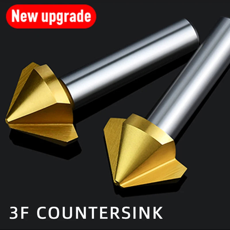 HSS 3-Flute Countersink Chamfer Milling Tool — 90° & 12 - View 1