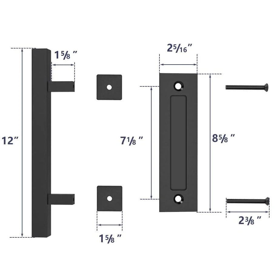 12 inches Sliding Barn Door Handle Pull Cabinet Flush Hardware