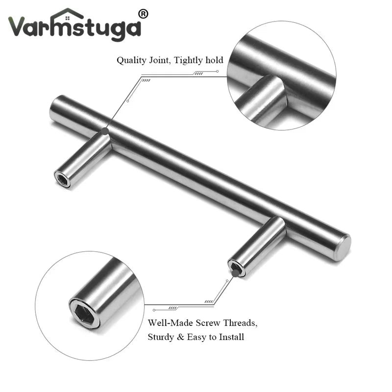 Modern Stainless Steel Kitchen Door Cabinet T Bar Handle Pull Knob