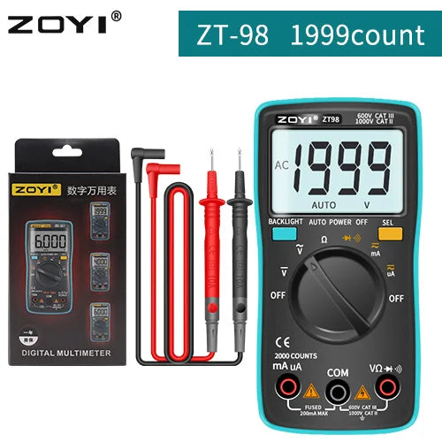 ZOYI Digital Multimeter ZT-98 Auto Range AC and DC Voltage Current
