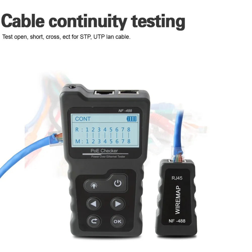 NOYAFA NF-488 LCD PoE Checker & LAN Cable Tester – Cat5/Cat6