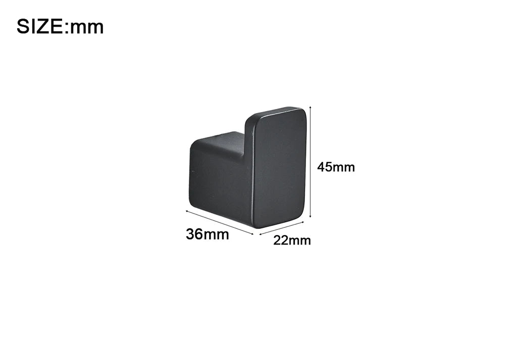 Black Robe Hooks Aluminum Bathroom Towel Hook Door Clothes Coat