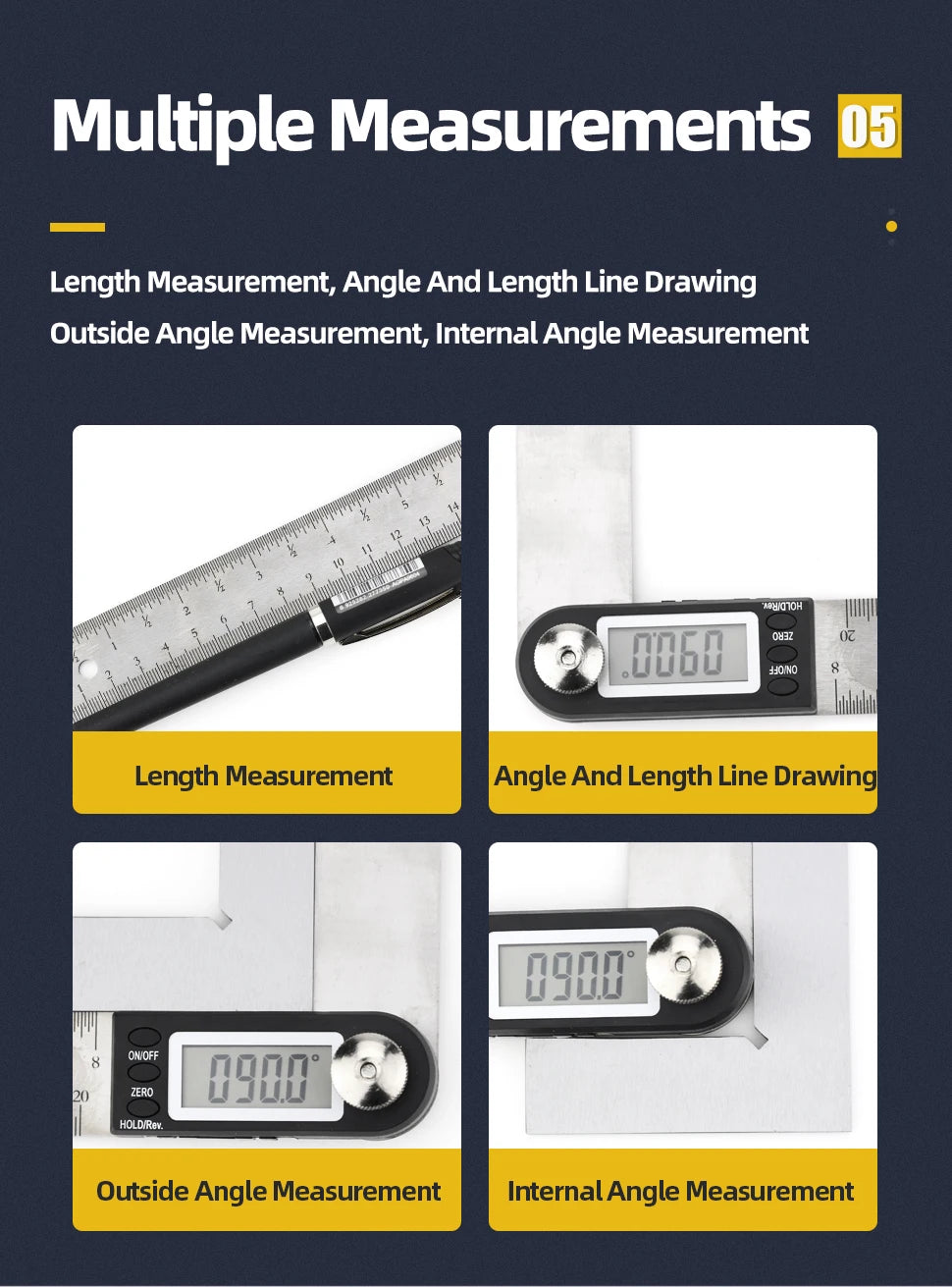 Goniometer Electronic Protractor Digital Gauge Angle Measurement Tool
