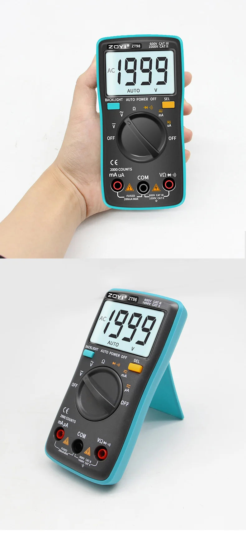 ZOYI Digital Multimeter ZT-98 Auto Range AC and DC Voltage Current
