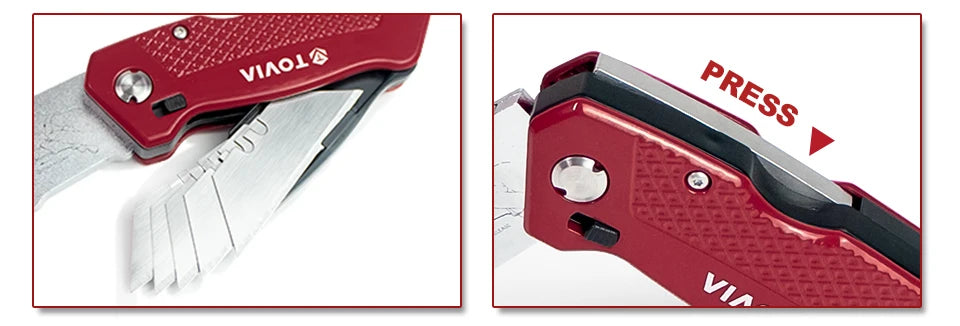 T TOVIA Folding Knife Replaceable Utility Knife for Cable Cartons
