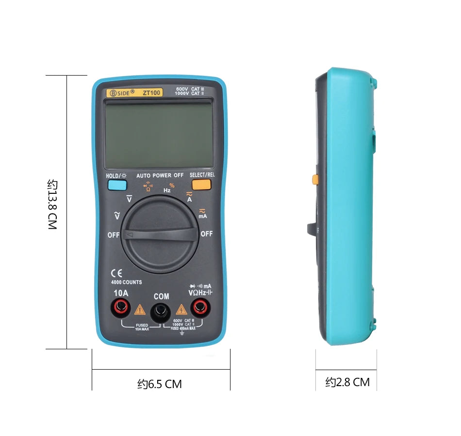 Digital Multimeter ZT100 4000 counts DC/AC Voltage Current