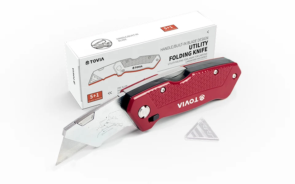 T TOVIA Folding Knife Replaceable Utility Knife for Cable Cartons