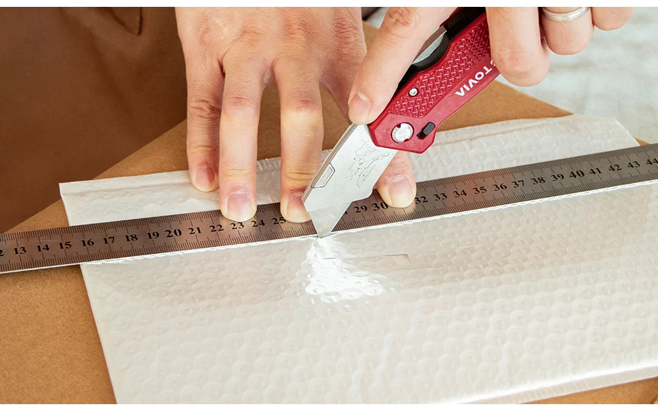 T TOVIA Folding Knife Replaceable Utility Knife for Cable Cartons