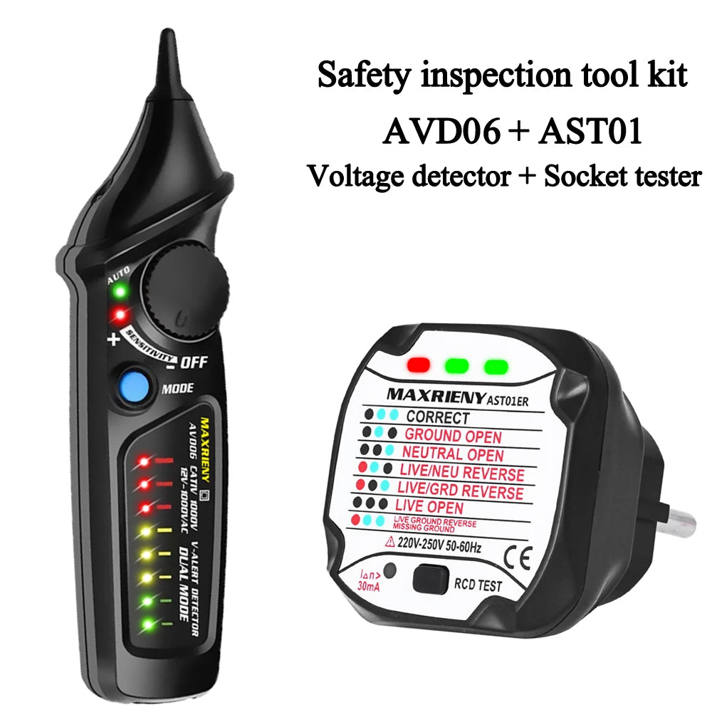 MAXRIENY Non-Contact Voltage Detector Tester AVD06 Socket Wall Outlet