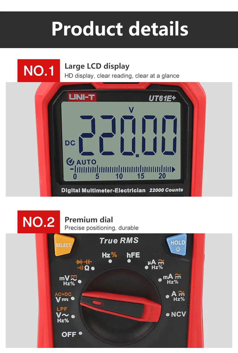 UNI T UT61B+ UT61E+ UT61D+ Smart Professional Digital Multimeter