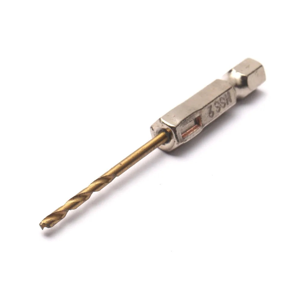 1.5mm 2mm Titanium HSS Coated Drill Bit 1/4 Hex Shank Twist Drill Bit