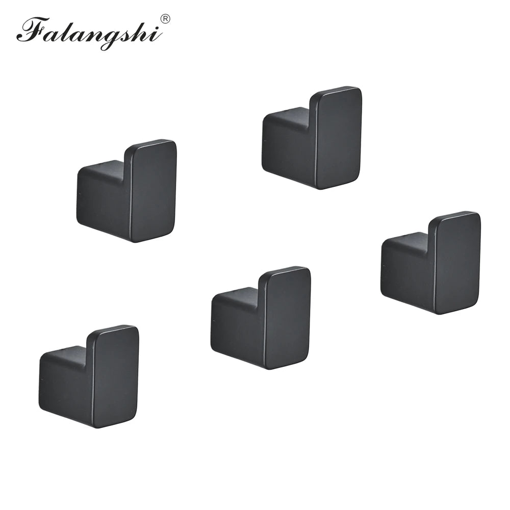 Black Robe Hooks Aluminum Bathroom Towel Hook Door Clothes Coat