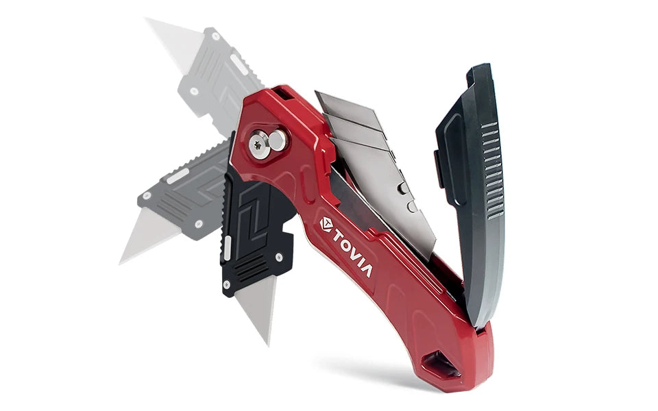 T TOVIA Folding Knife Replaceable Utility Knife for Cable Cartons