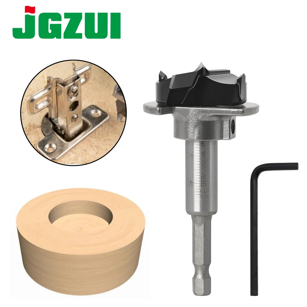1pcHexagonal shank 35mm Adjustable Carbide Drill Bits Hinge Hole