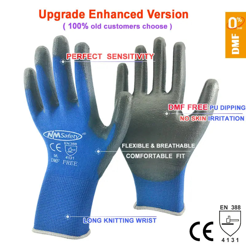 NMSAFETY 12 Pairs Working Protective Glove Men Flexible Nylon or