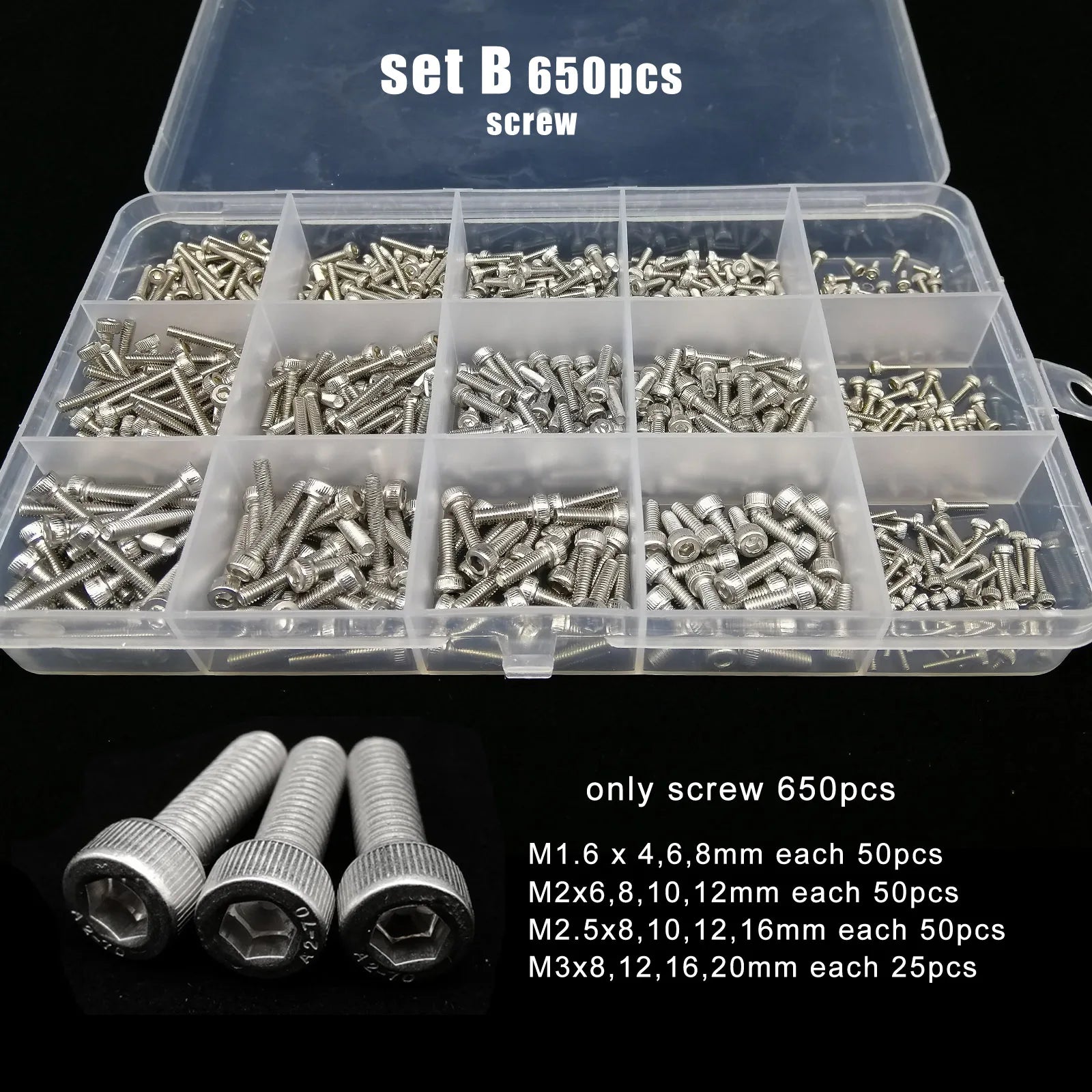 Total 400/650/1140/2100X M1.6 M2 M2.5 M3 M4 M5 304 Stainless Steel