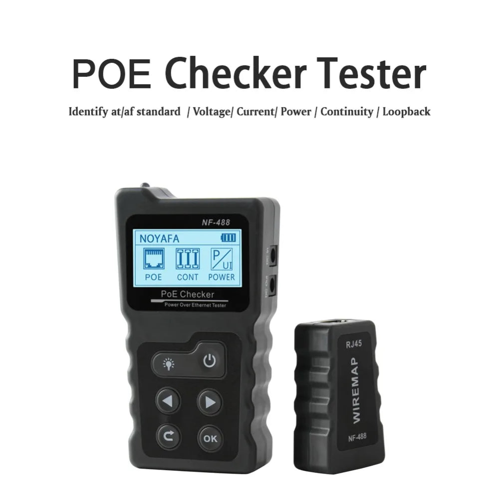 NOYAFA NF-488 LCD PoE Checker & LAN Cable Tester – Cat5/Cat6